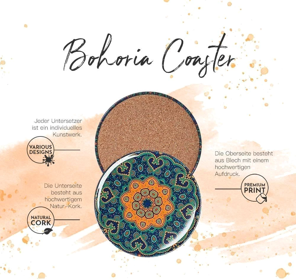 BOHORIA
    BOHORIA® Premium Design Untersetzer  - (rund | 9cm) Getränkeuntersetzer